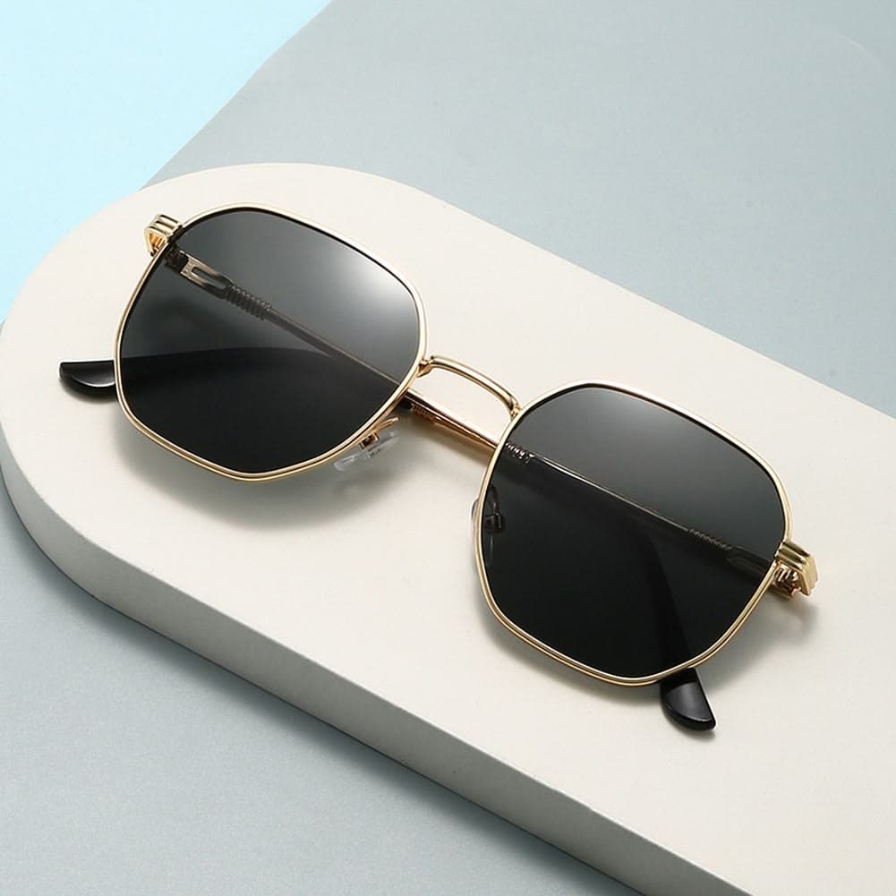Hexagon Sunglasses — Gold