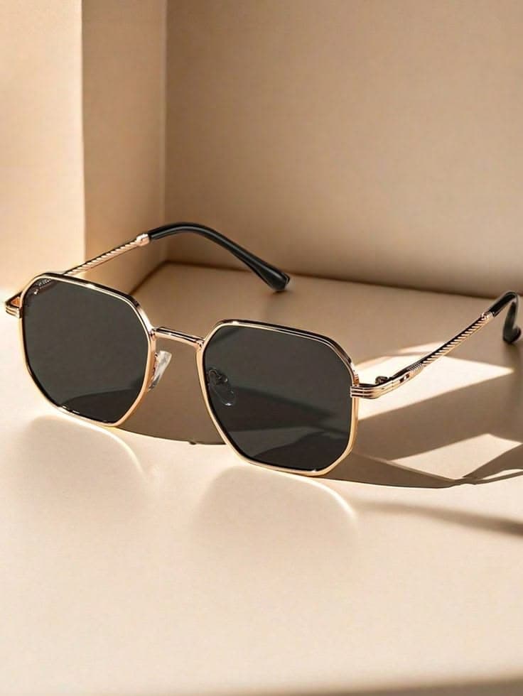 Textured Hexagon Sunglasses