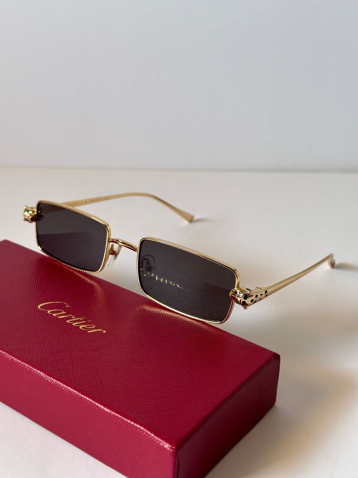 Slim Rectangle Sunglasses — Black Lens