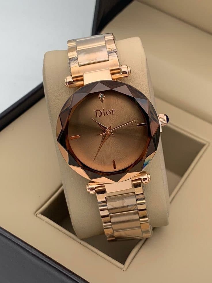 Faceted Crystal Bracelet Watch — Rose Gold