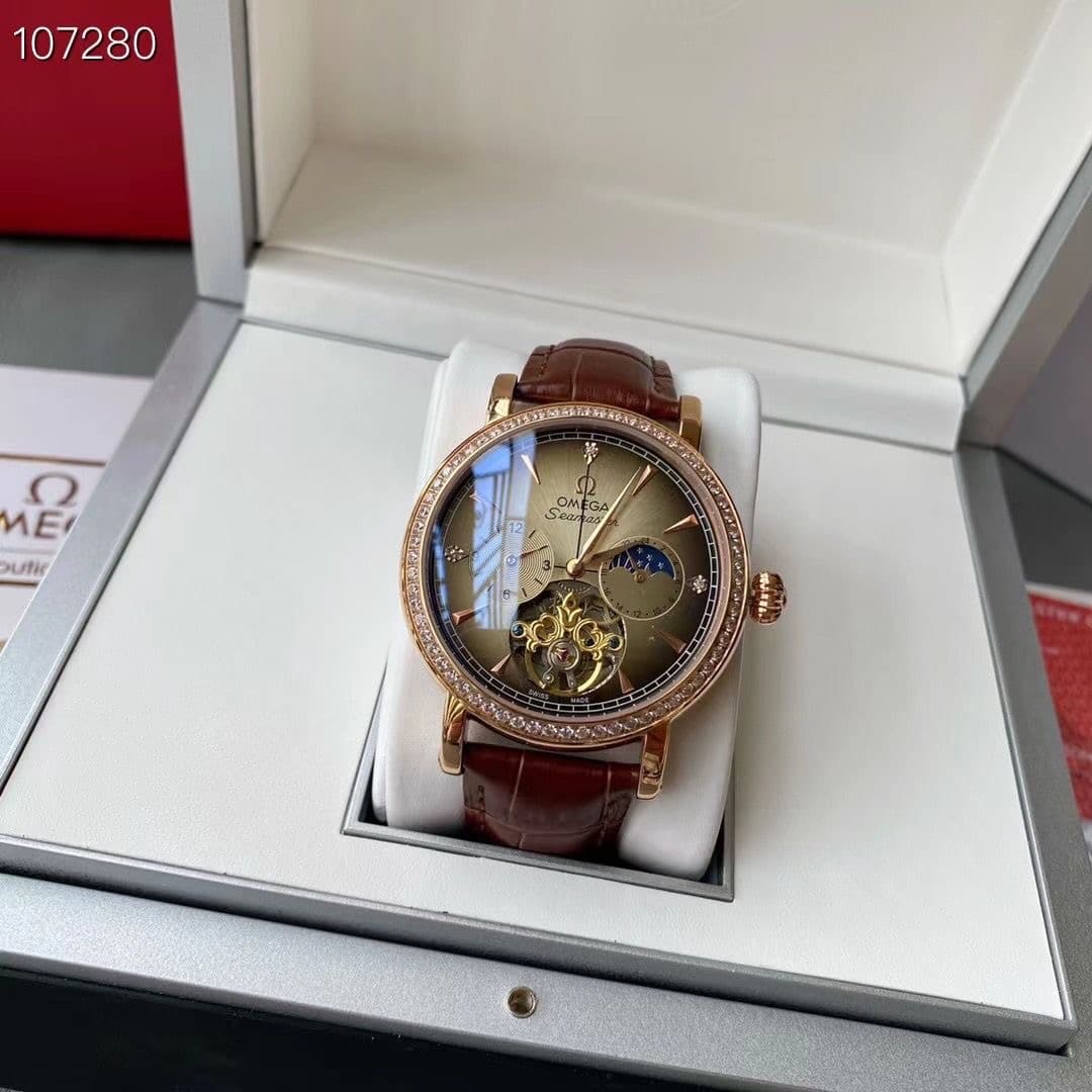 Open-Dial Moonphase Watch — Rose Gold