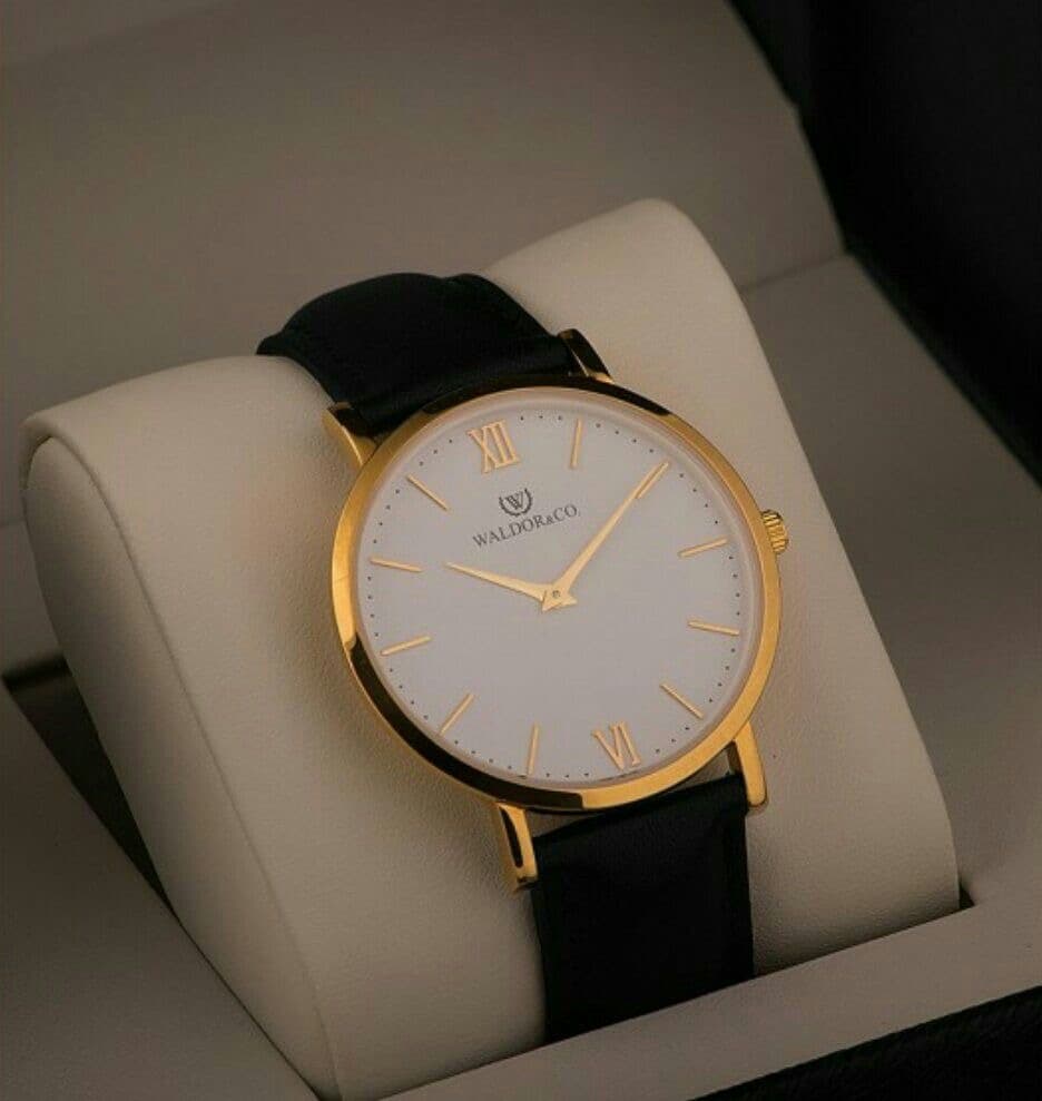 Minimalist Leather Watch — White Dial