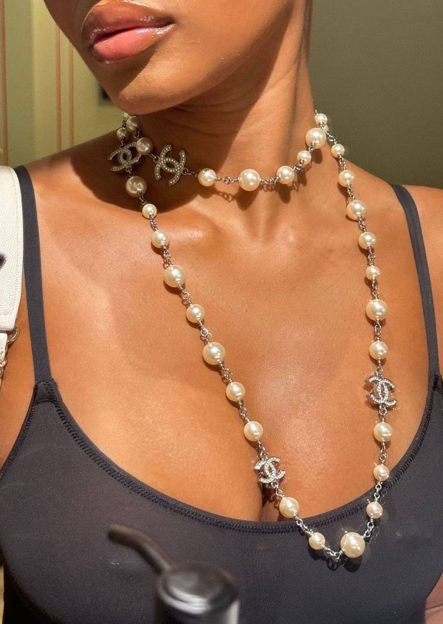 Pearl strip Necklace โ Neckpieces โ Rose Fashion