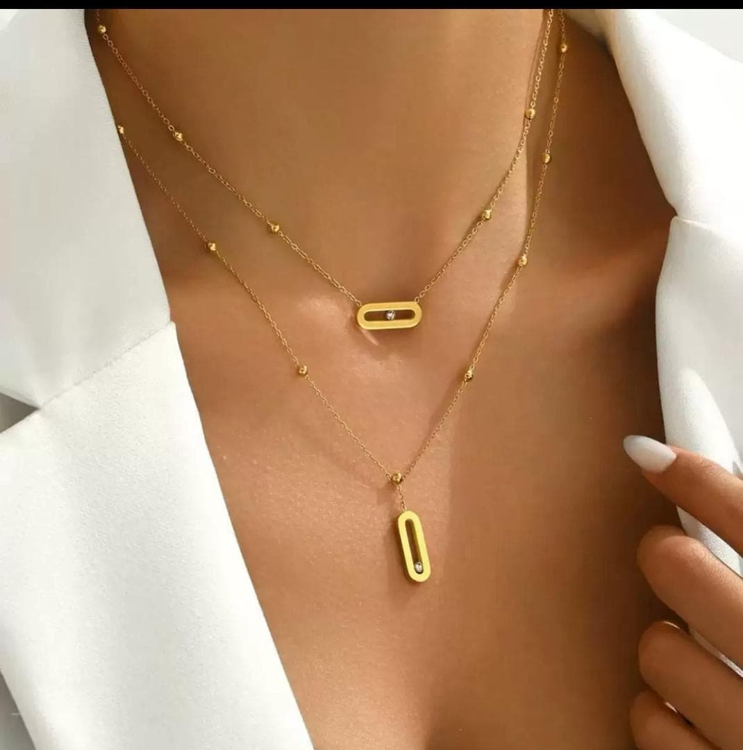 Layered 2in1 dainty Necklace โ Accessories โ Rose Fashion