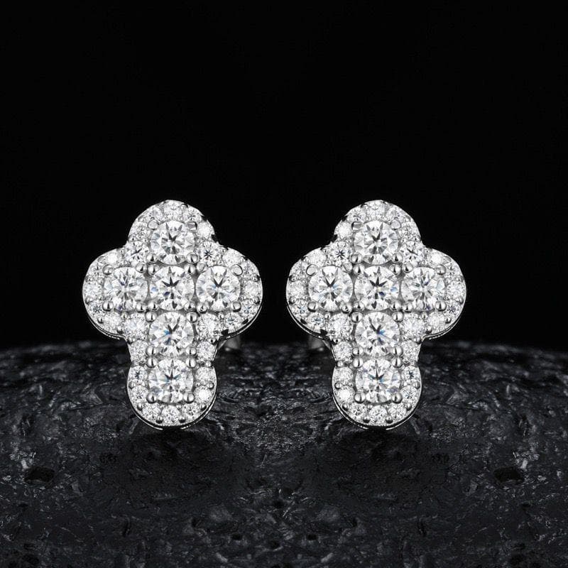 White Cross Diamond VVS Moissanite Earrings ๐ โ Diamonds ๐ โ Rose Fashion