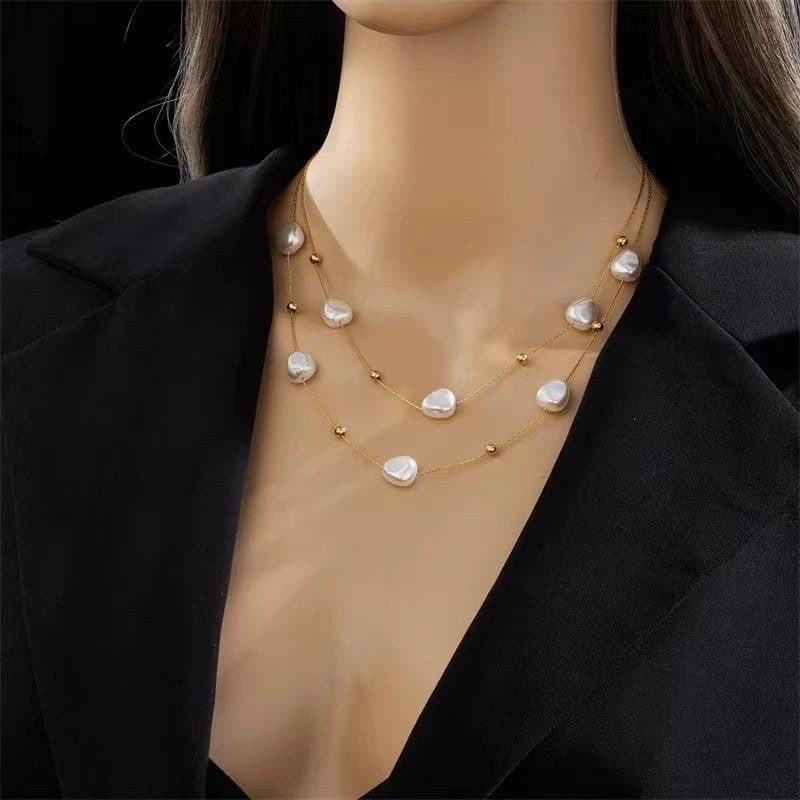 2in1 layered Pearl necklace β Neckpieces β Rose Fashion
